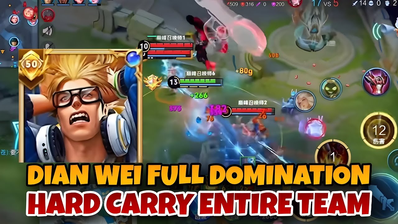 INSANE TOP DIAN WEI | 16.0 RATING & 48% DAMAGE 🔥 TOO STRONG TO HANDLE! | HONOR OF KINGS