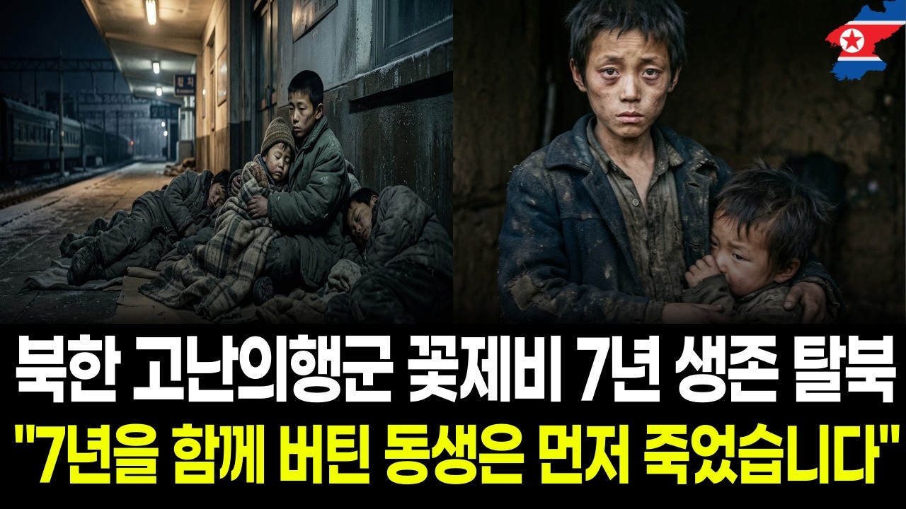 북한 고난의행군 꽃제비 7년 생존 탈북,  청진역 처마 밑에서 7년을 버틴 두형제 이야기