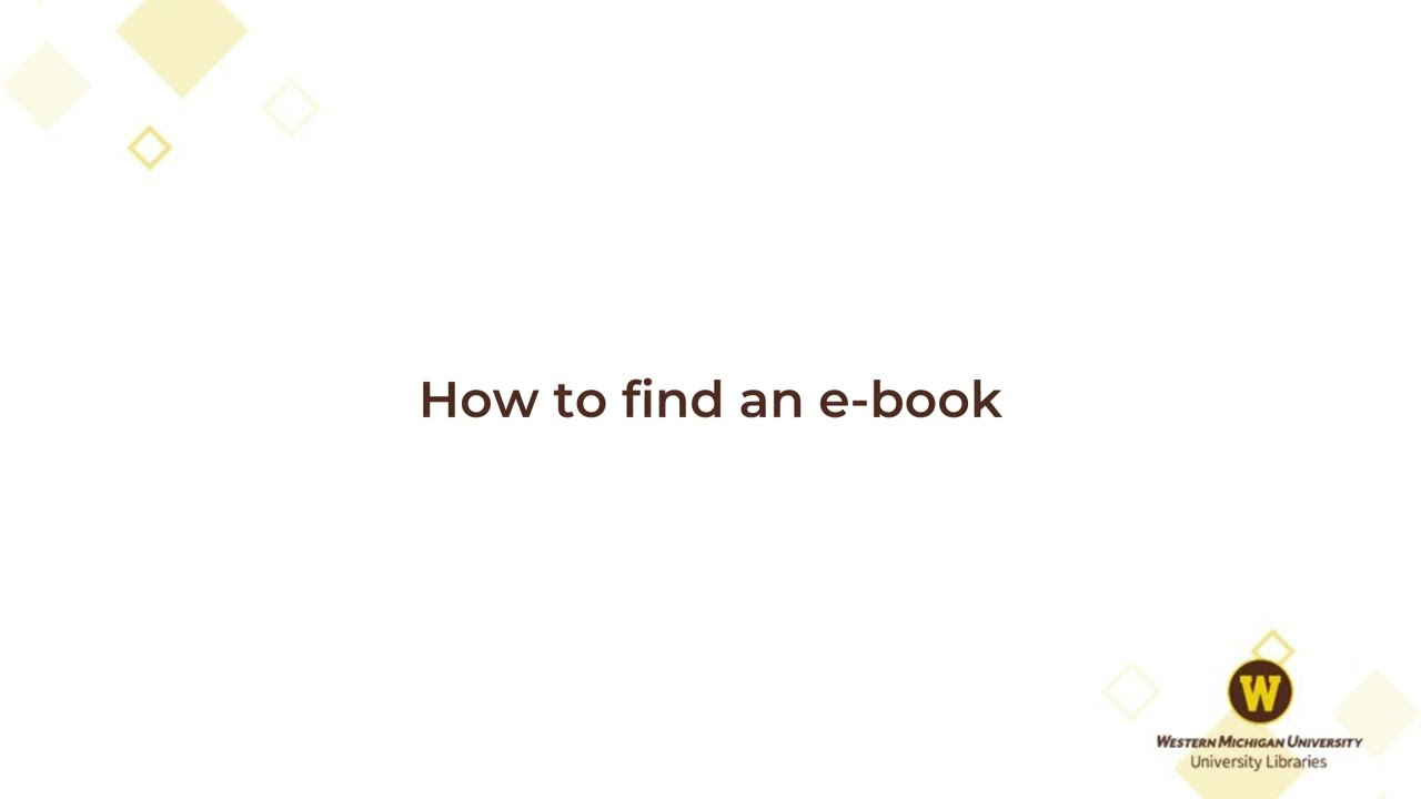 How to Find an E-book