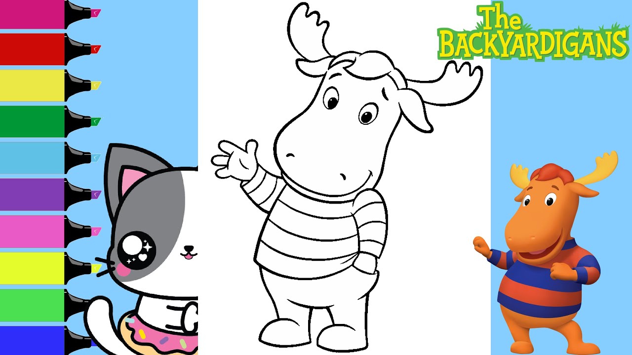 Coloring The Backyardigans Tyrone and Austin Coloring Book Page | Sprinkled Donuts JR