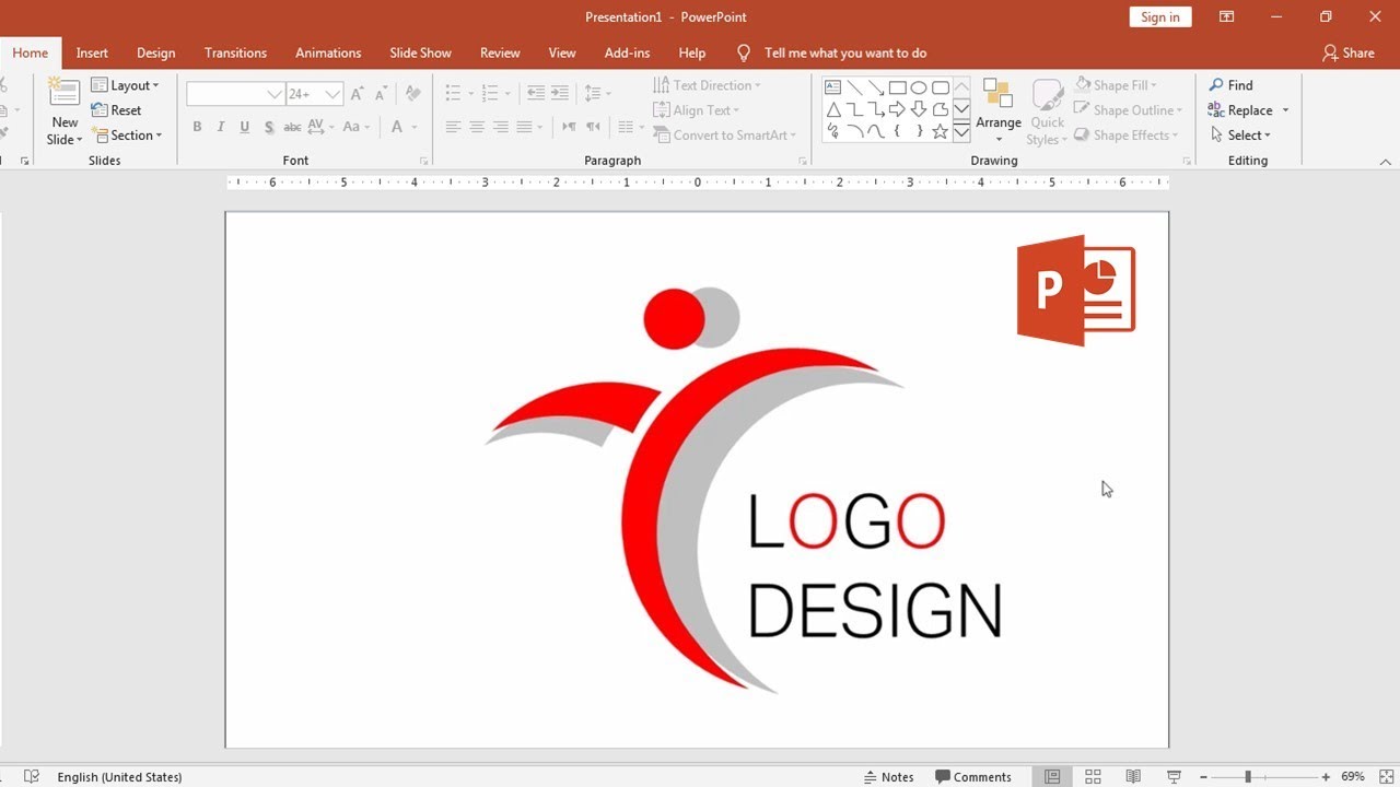 How to create logo design in Power point