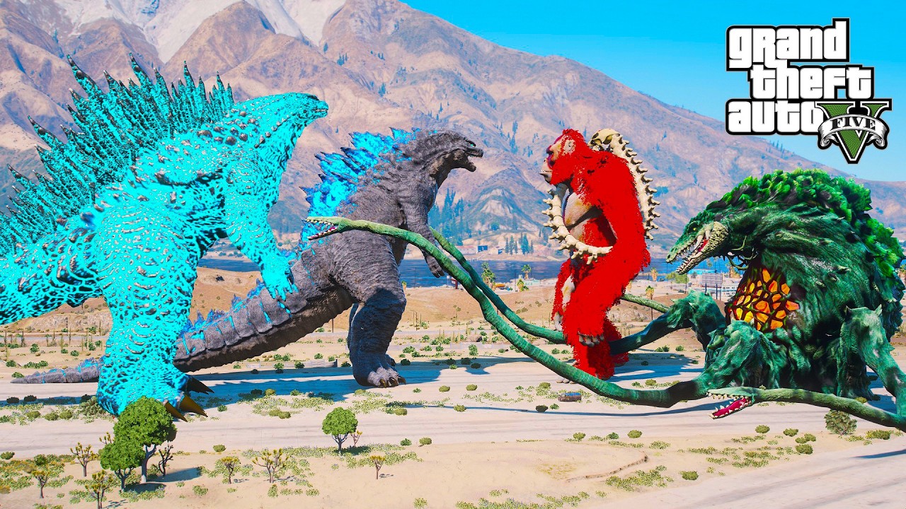 GTA 5 Mods | Godzilla & Prime Titan Godzilla vs ScarKing & Biollante