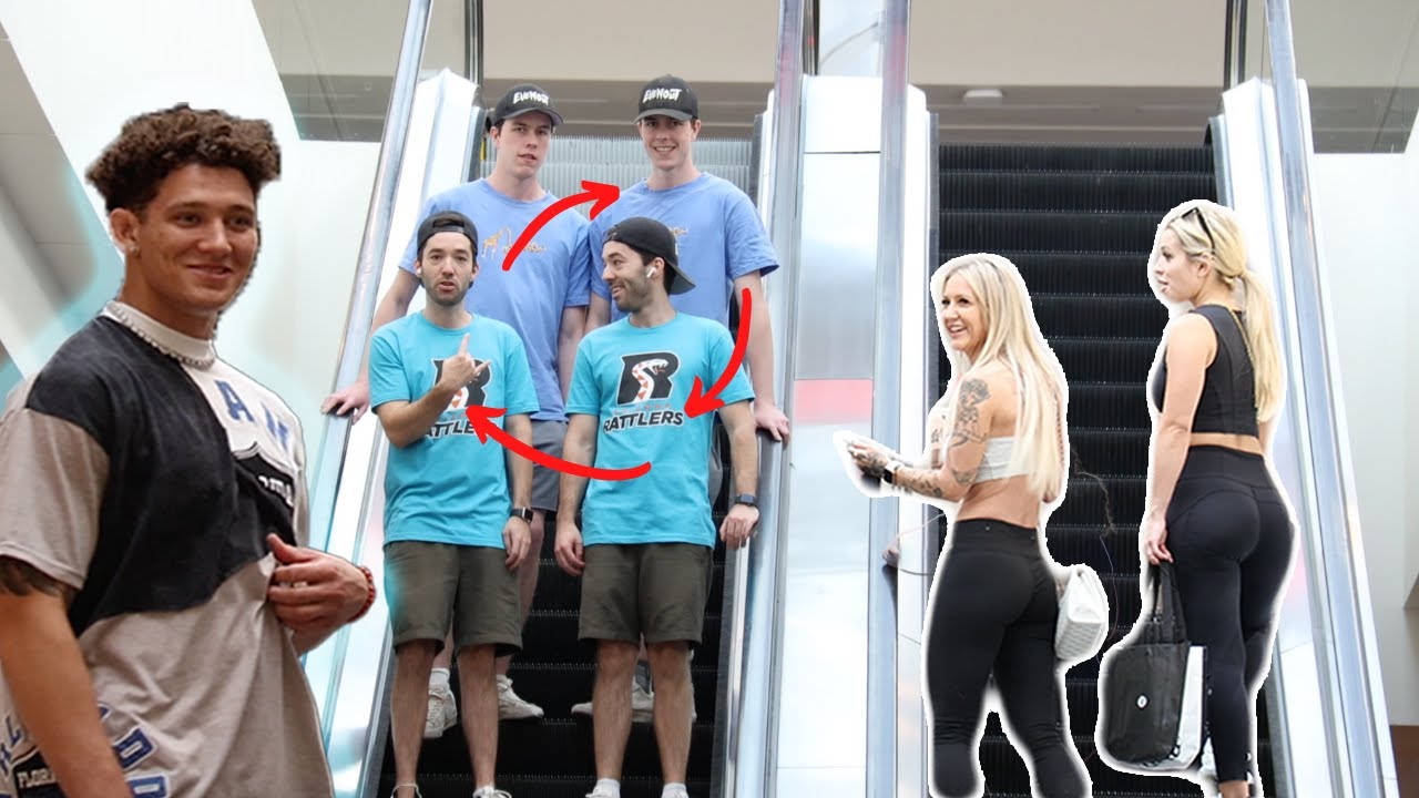 TIME TRAVELLER ON THE ESCALATORS-DOUBLE TWINS PRANK!