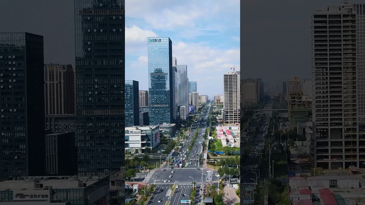 Hefei, China #skyline #travel #china #ytshorts #drone #cityscape #skyscraper #highrise #hefei