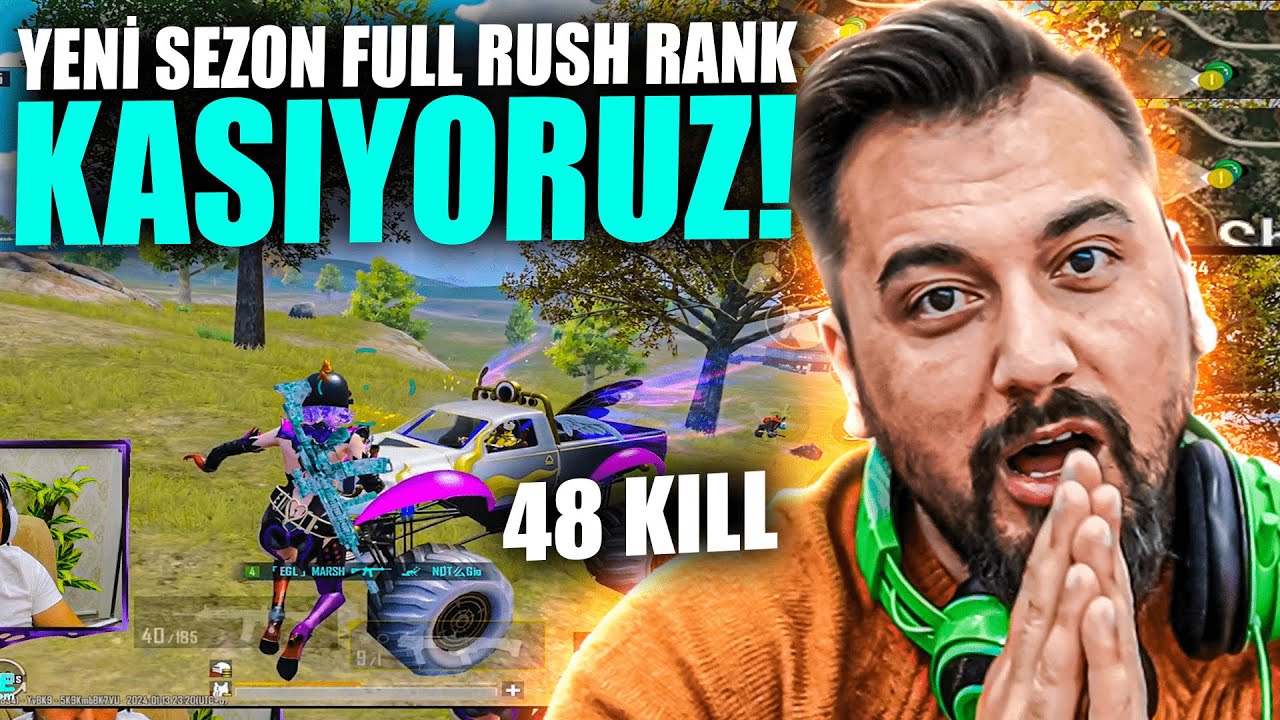 YENİ SEZON FULL RUSH RANK KASIYORUZ (48KİLLS) | PUBG MOBILE