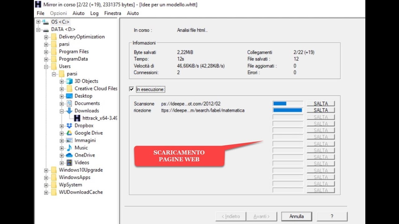Come scaricare siti web per navigarli da locale senza connessione a internet
