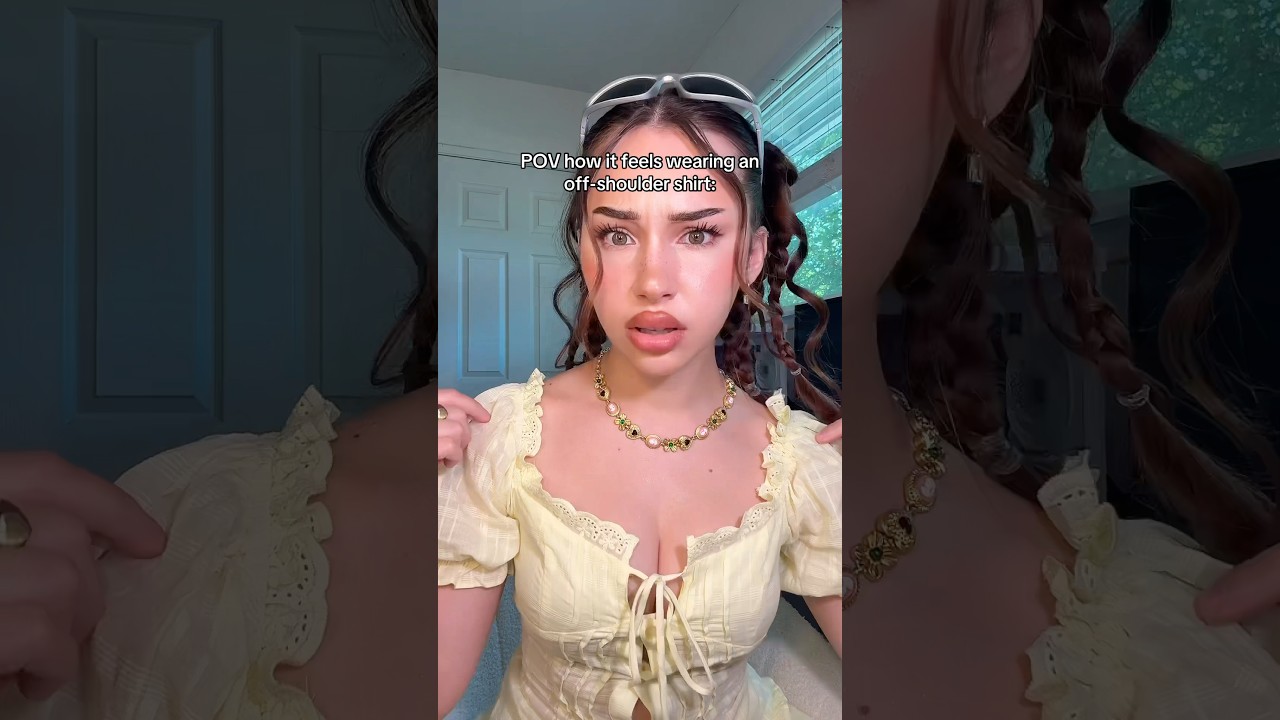 POV every off shoulder shirt&hellip; (SUCH A STRUGGLE😭💔) #funny #relatable #fashion #girls #fyp