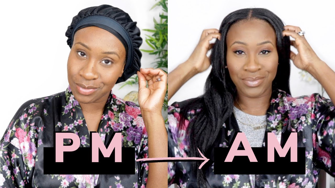 NIGHT TIME HAIR ROUTINE: HOW I TIE MY HAIR + MORNING RESULTS | RELAXED HAIR
