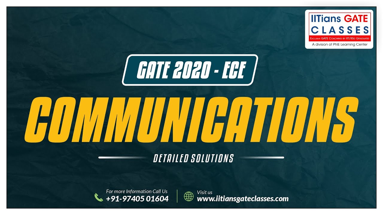 GATE 2020 EC Question Paper | Communication System Solution | GATE Electronics Engineering Coaching