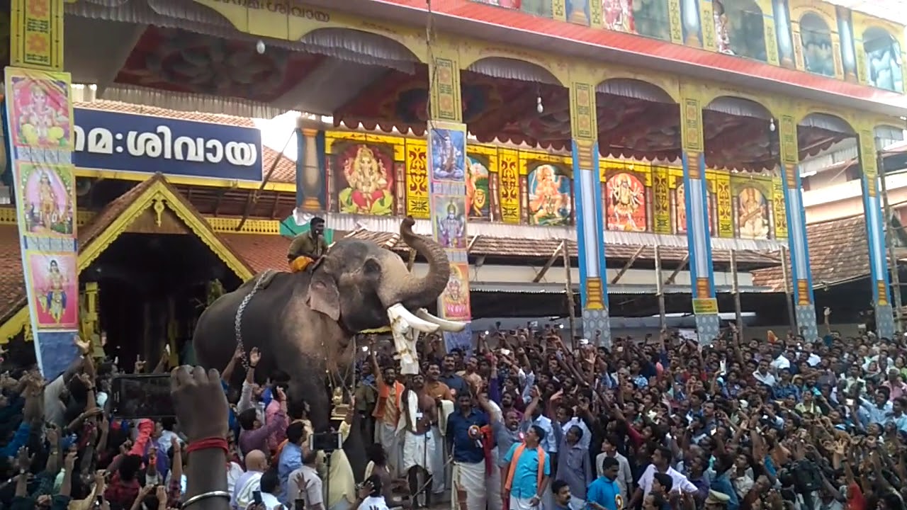 Thechikottukavu ramachandran mass entry at thirunakara2018