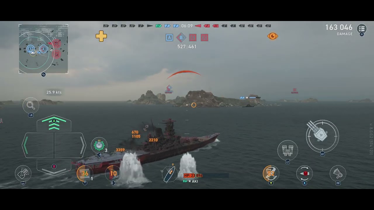 World of warships legends mobile gameplay Legendary AKI 