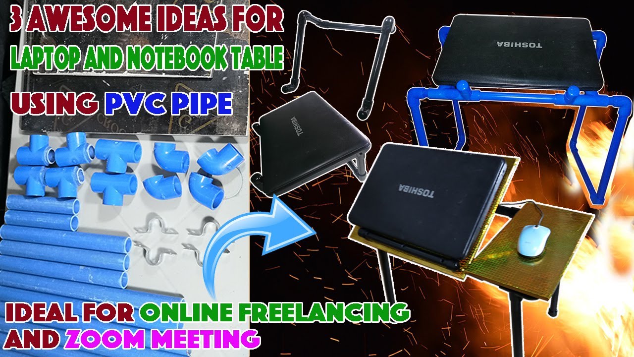 3 Awesome Ideas For Laptop And Notebook Stand With PVC Pipe | Amazing Laptop Table Using PVC Pipes