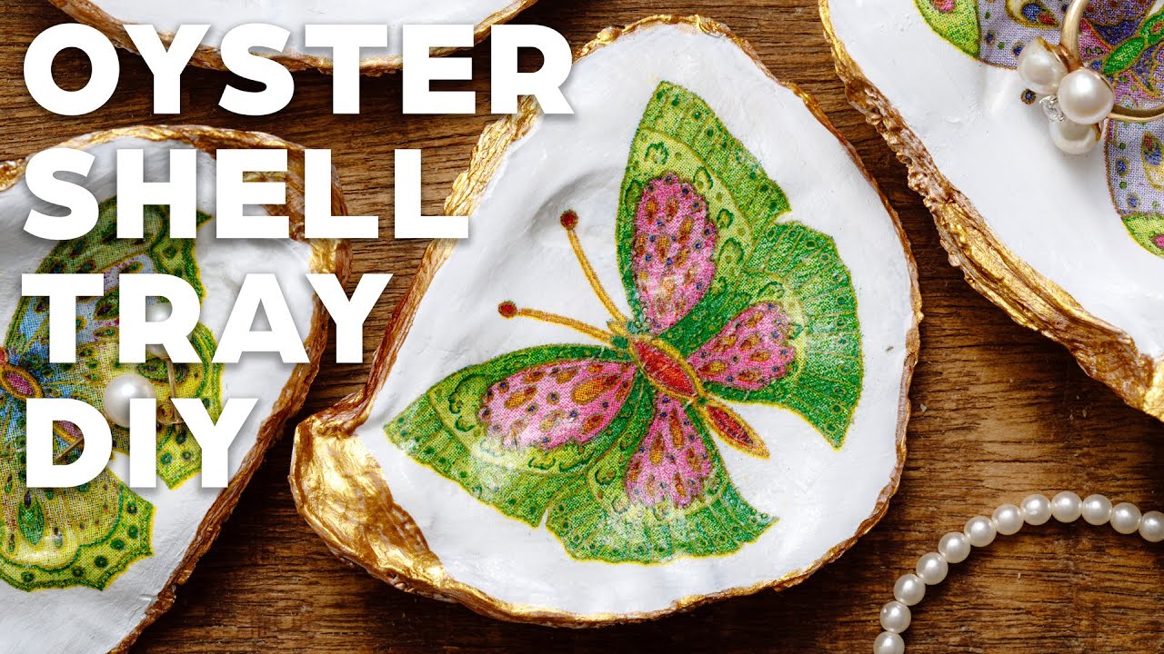 Shell Trinket Dish Tutorial - Napkin Decoupage