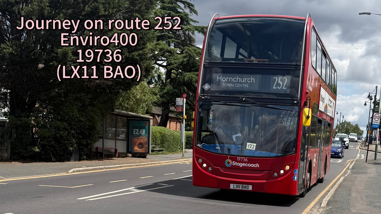 Journey on route 252 - Enviro400 - 19736 (LX11 BAO)