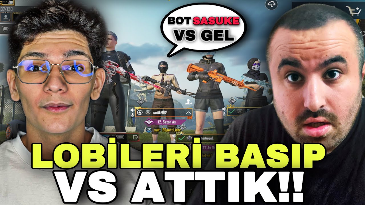 SASUKE İLE RASTGELE LOBİLERİ BASIP VS ATTIK!! YENİLGİSİZ TAKIMA DENK GELDİK!😱 PUBG MOBİLE