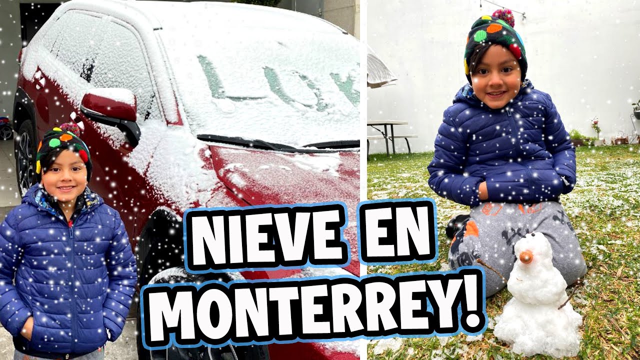 Cae Nieve en Monterrey | Hicimos un Muñeco de Nieve | Jugamos en la Nieve