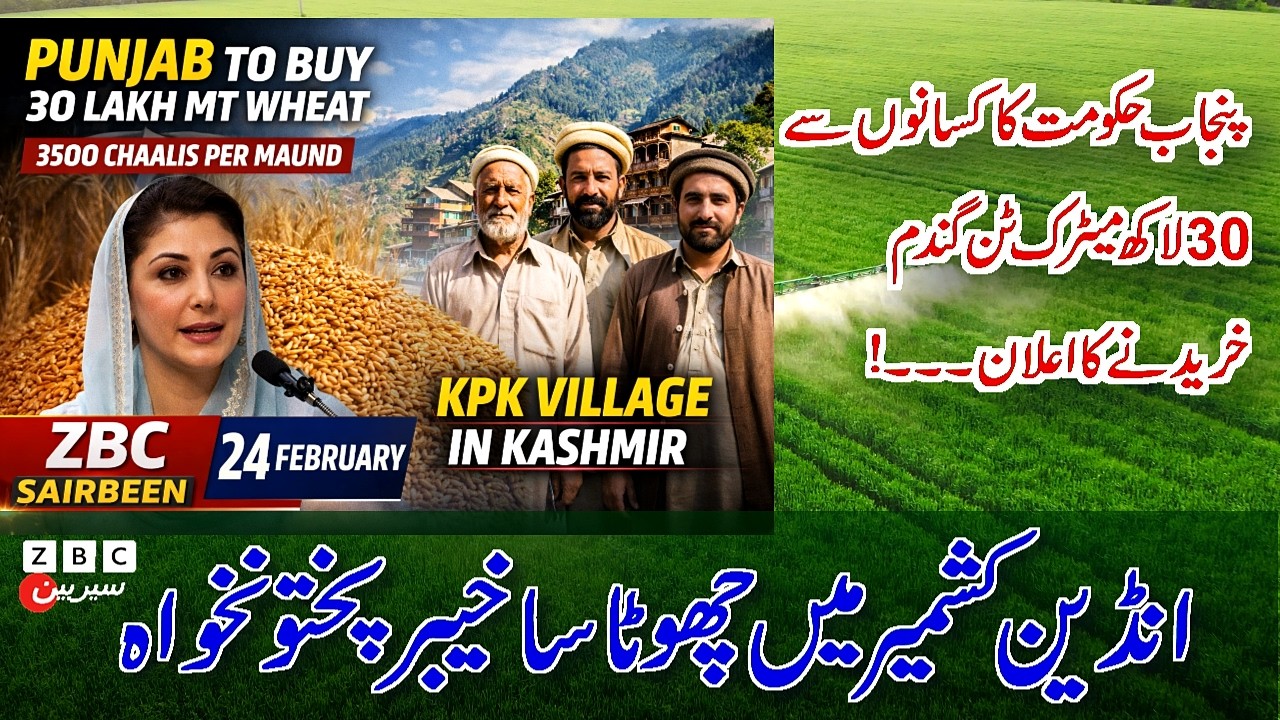 Punjab Govt to Buy 30 Lakh MT Wheat | KPK Village in Kashmir | ZBC Sairbeen Headlines
