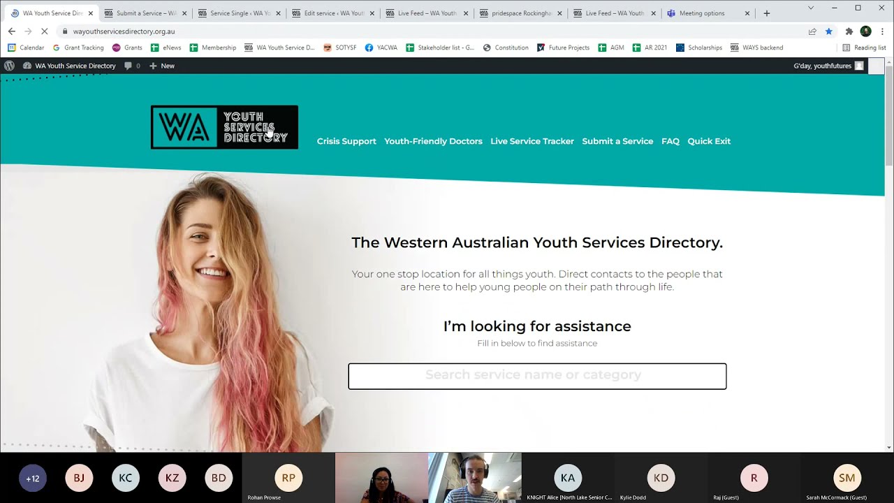 WA Youth Services Directory Demonstration