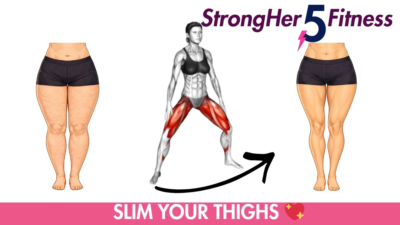 5-Minute Thigh Slimmer 💖 Tone & Sculpt Your Legs at Home | No Equipment Workout Strongher5 Fitness