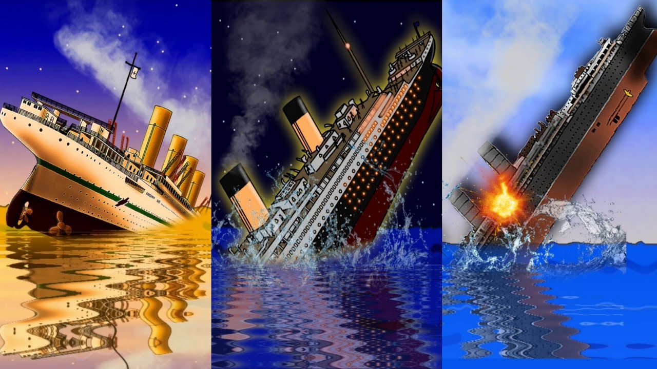TITANIC, BRITANNIC AND LUSITANIA Sinking Animation 🛳️⚓🌊