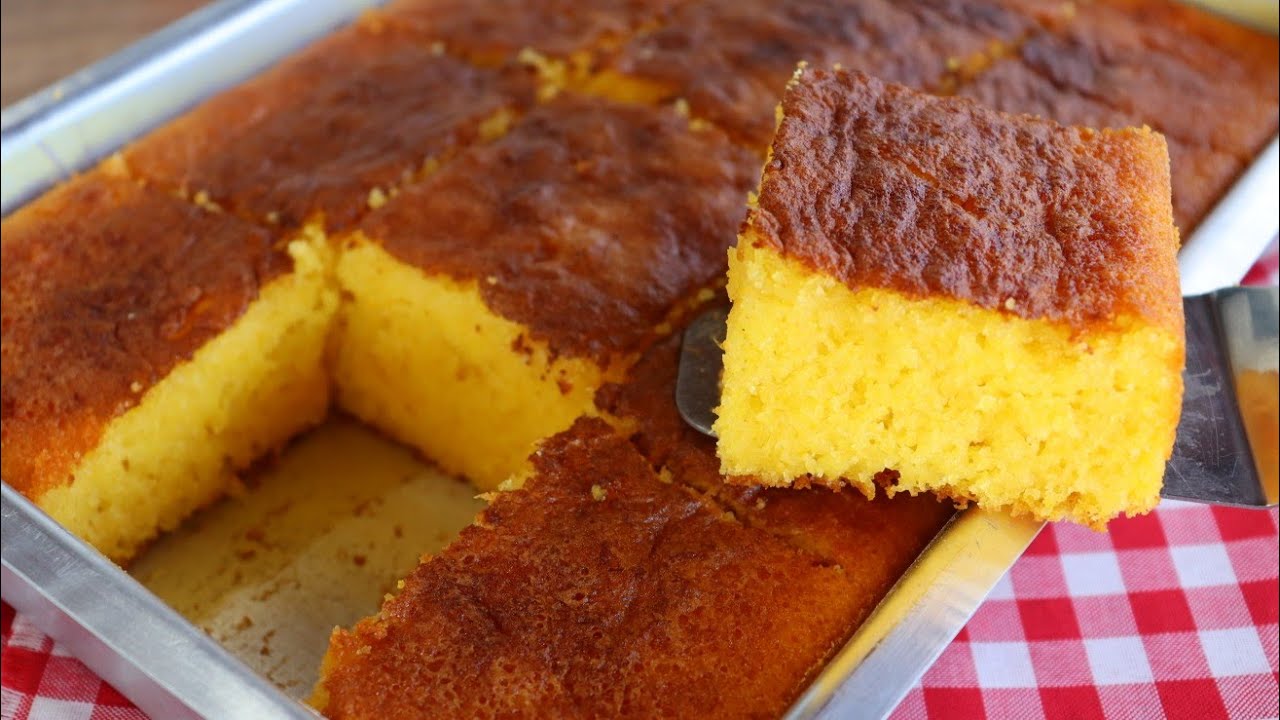 BOLO DE MILHO DE LATINHA FOFINHO E DELICIOSO