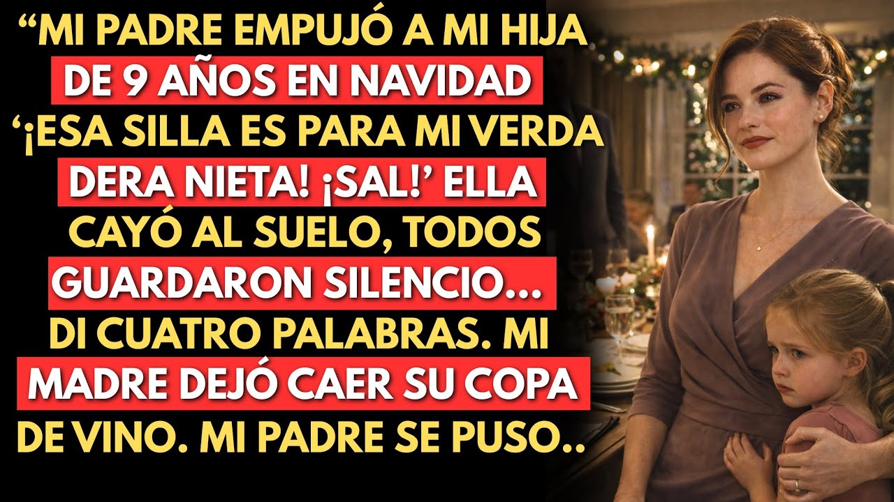 Mi padre empujó a mi hija de 9 años en Navidad — Mis cuatro palabras lo dejaron pálido 