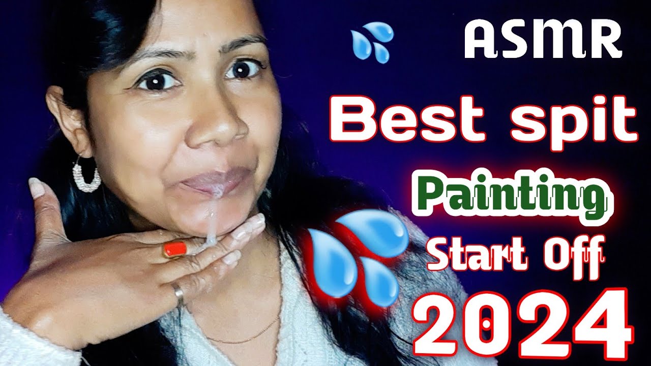 Asmr spit painting 💦  Best spit painting 2024👌 personal attention asmr