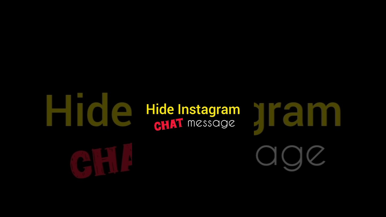 How to Hide Instagram chat // Instagram chat message Hide kare