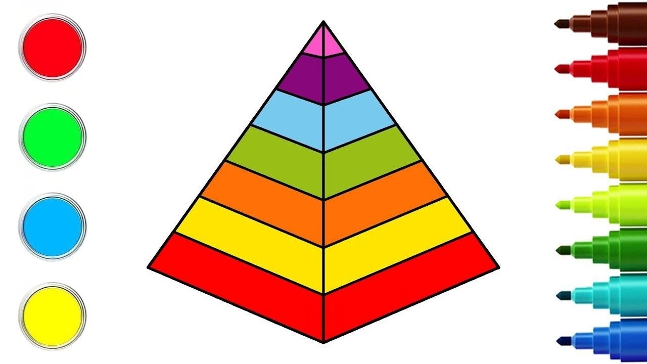 Aprenda a Desenhar Pirâmides | Passo a Passo | Aprenda cores | Chiki Art Brasil