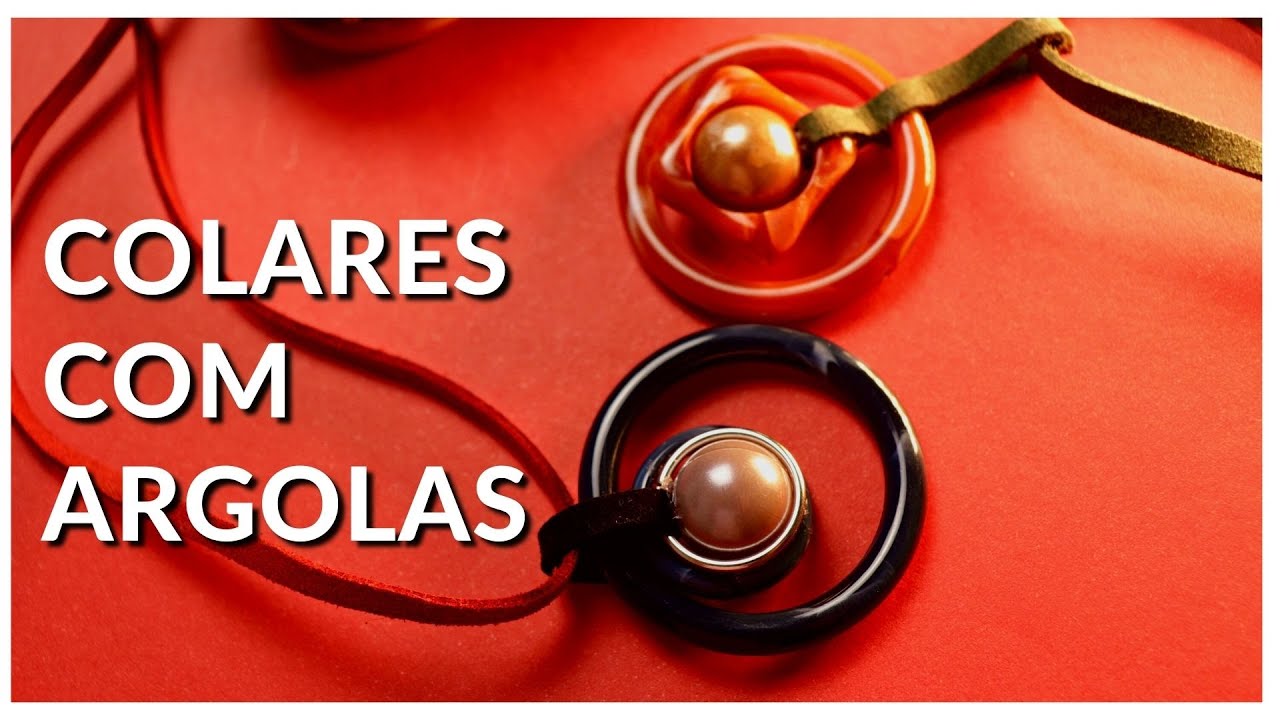 Colar f&aacute;cil de fazer com Argolas e Mi&ccedil;angas | Colar longo | Diy
