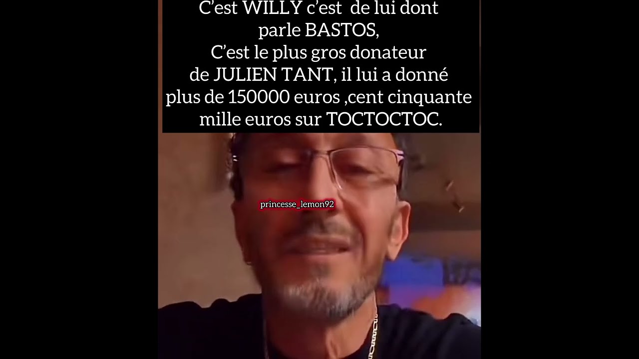 Bastos balance un certain Willy qui est le principal donateur de Julien Tanti, écoutez jusqu’au bout