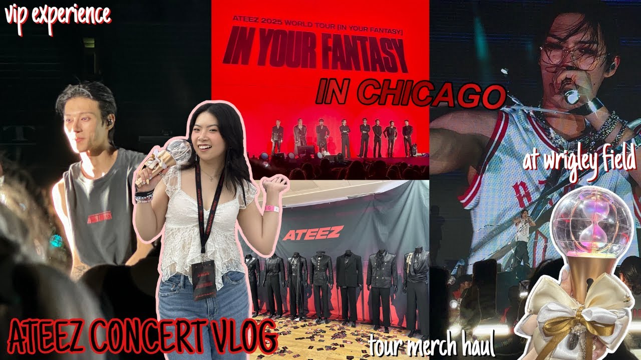 Ateez Concert Vlog | In Your Fantasy In Chicago, Tour Merch Popup, VIP Experience, Concert Clips❤️‍🔥