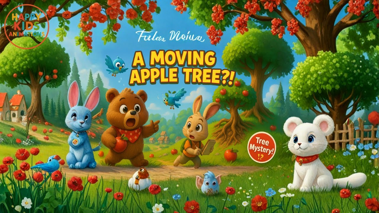 🍎🌳 A Moving Apple Tree?! Milo & Ollie Can’t Believe Their Eyes! 😲🐻🐰✨