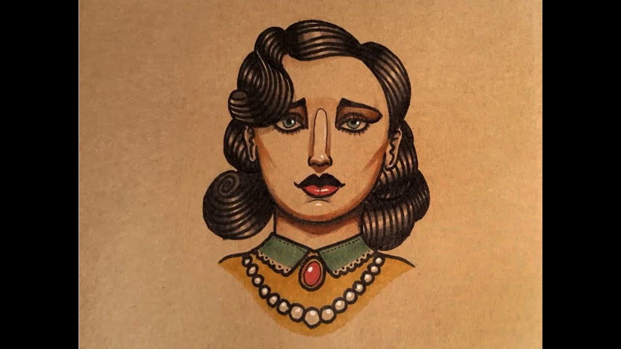 How to Draw an Old School Vintage Lady by thebrokenpuppet