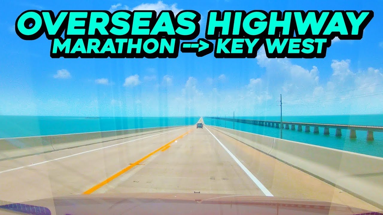Driving OVERSEAS HIGHWAY - From Marathon to Key West - US Highway 1