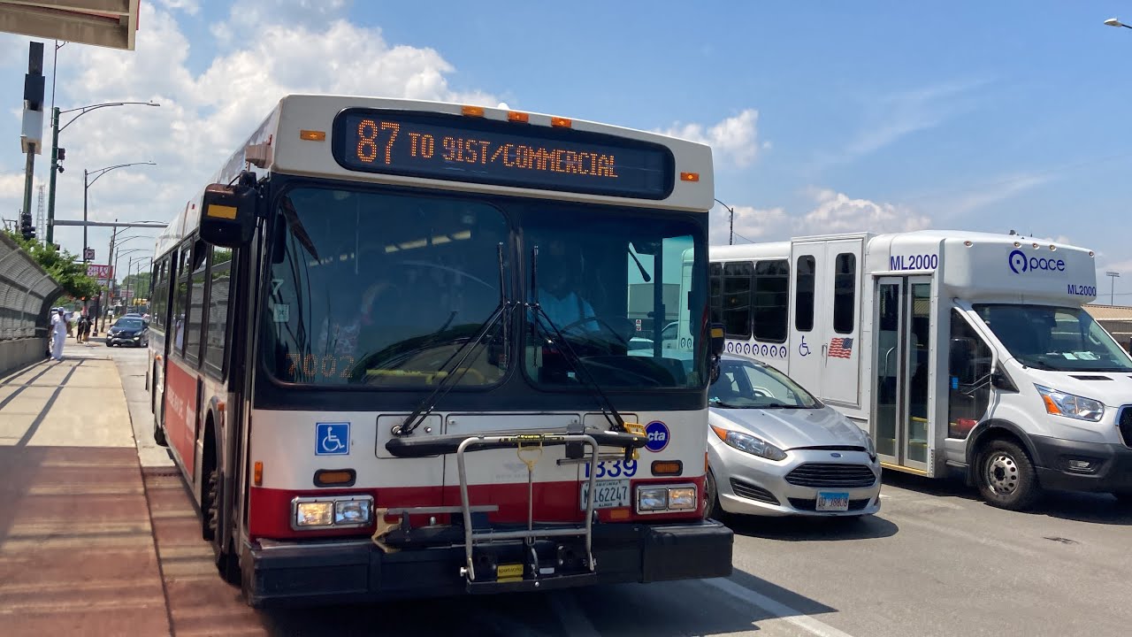CTA Bus Ride 87 87th From 87th/Red/Line To 91st/Commercial CTA New Flyer D40LF 2007 #1339