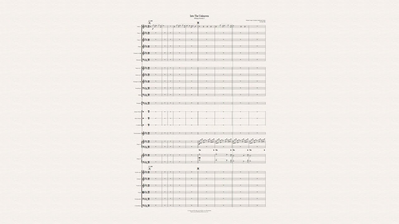 Into The Unknown(Disney:Frozen 2) for Violin solo and Orchestra with Score
