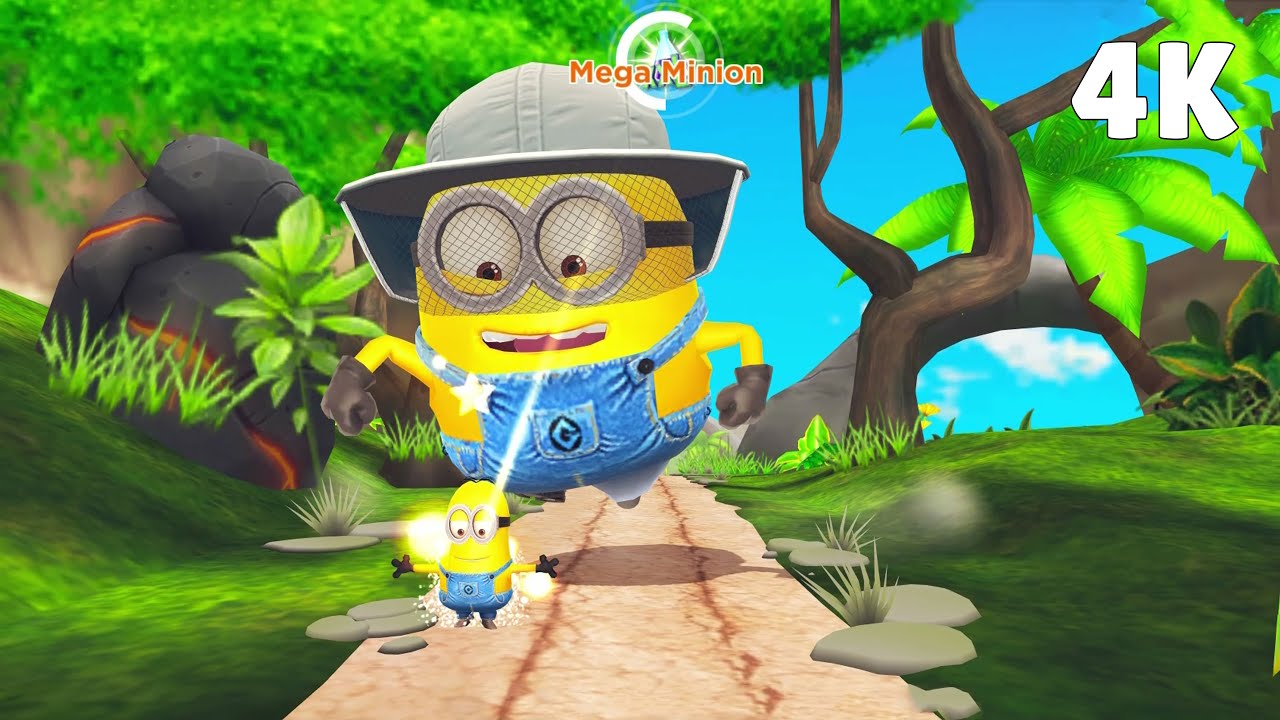 Minion Rush Walkthrough Level 119 Beekeeper Jerry run 1m 50s with vacuum at the Volcano Island- 4K