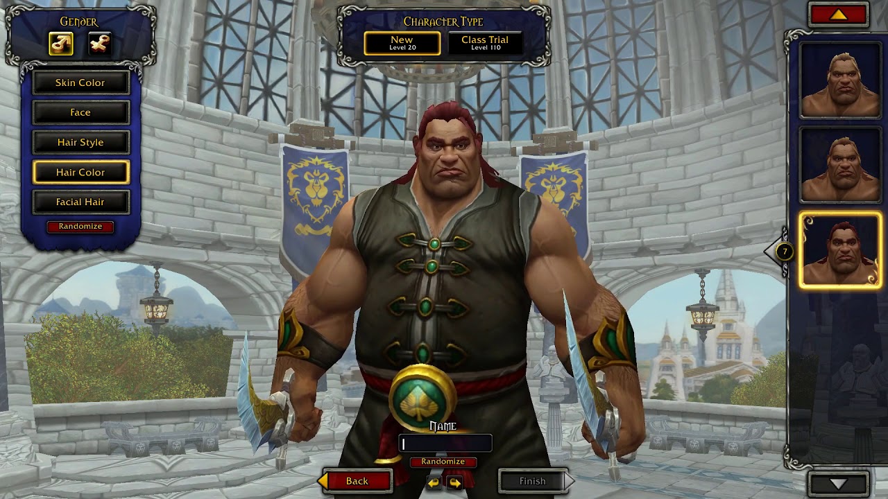 Kul Tiran Human Customization Options in World of Warcraft