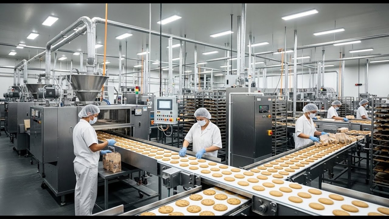 How Cookies Are Made Daily in a Huge Factory | From Dough to Packed Cookies Full Process