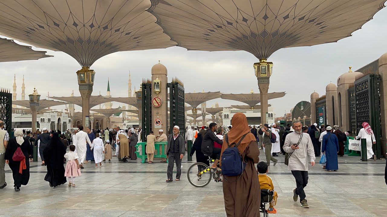 هنا يلين القلب… جولة في ساحات المسجد النبوي 