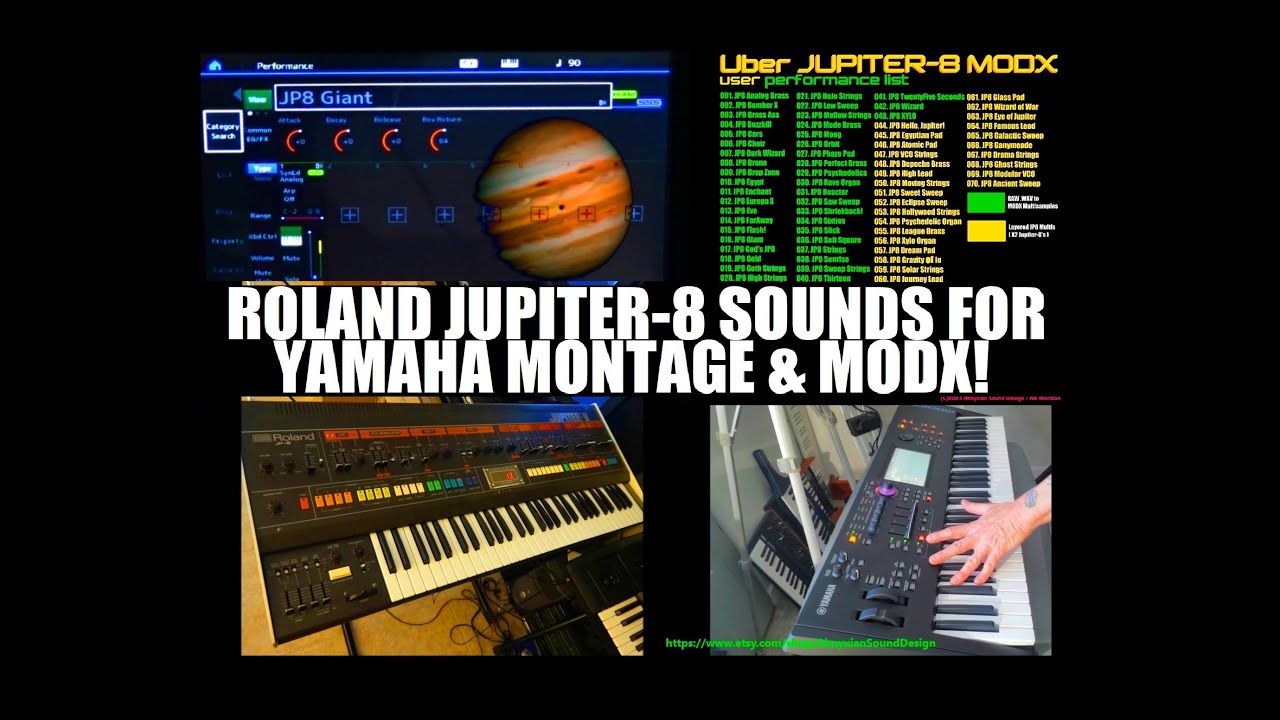 Roland Jupiter-8 sounds for Yamaha Montage MODX Analog Synthesizer Sample Pack