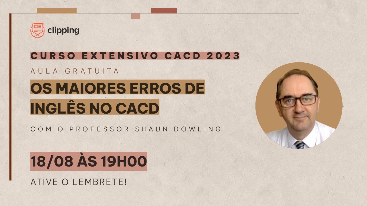 Os maiores erros de inglês no CACD | Aula gratuita