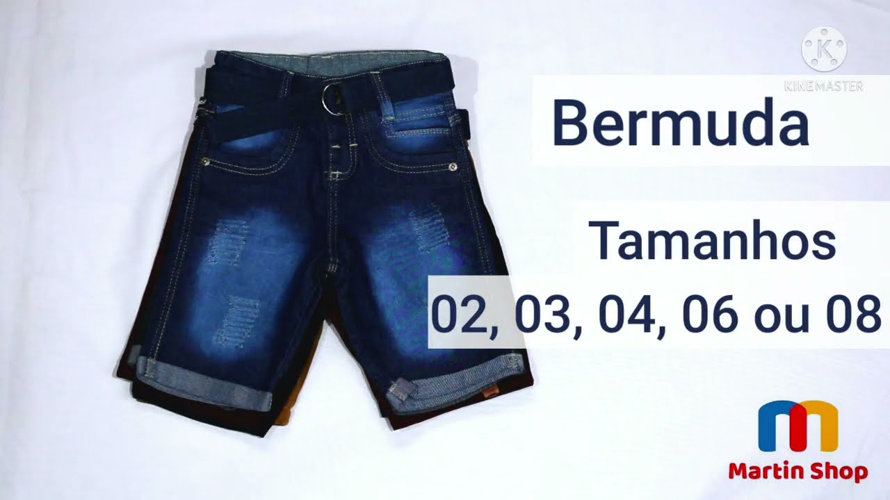 Bermuda Infantil - Tamanhos 02, 03, 04, 06 ou 08