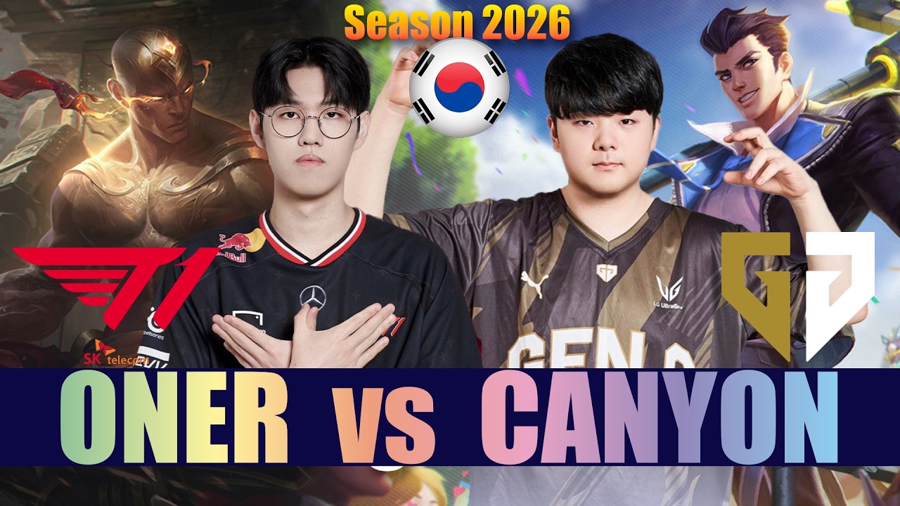 T1 Oner vs GEN Canyon - Oner LEE SIN vs Canyon JAYCE Jungle - Patch 26.14 KR Ranked | lolrec