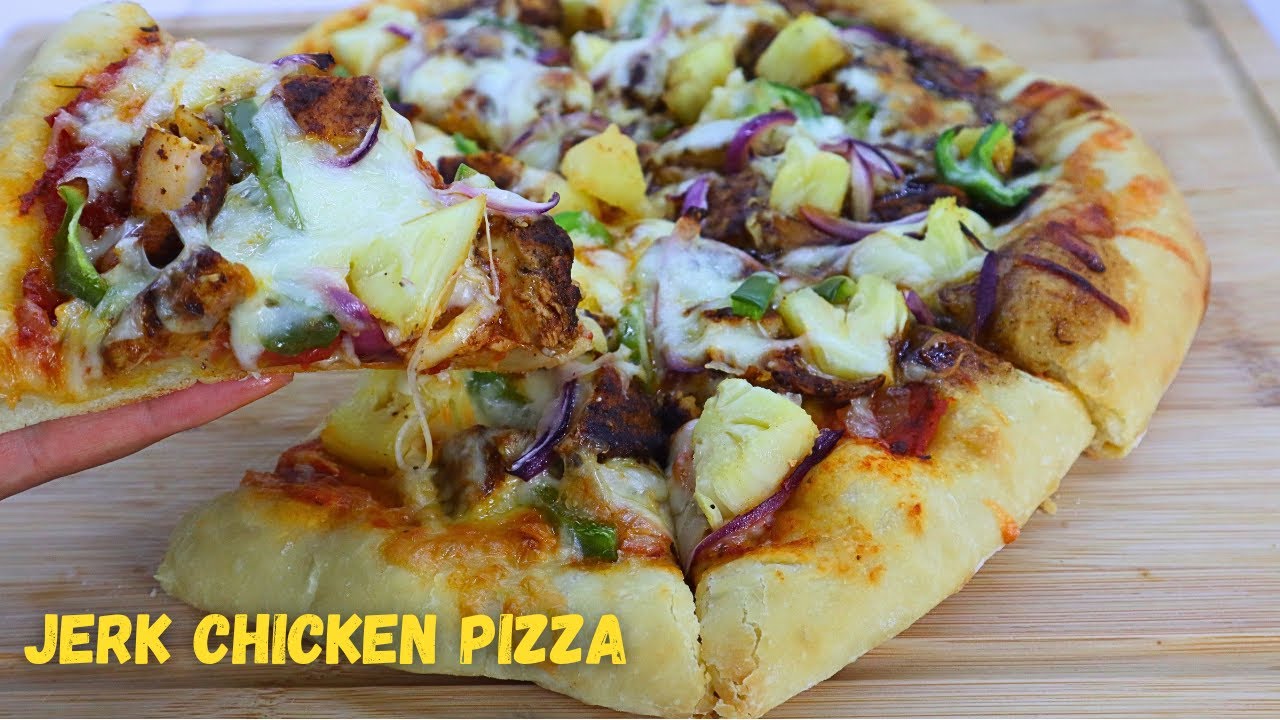 Homemade Jerk Chicken Pizza | Jerk Chicken Pizza Recipe || JUENFO Kitchen