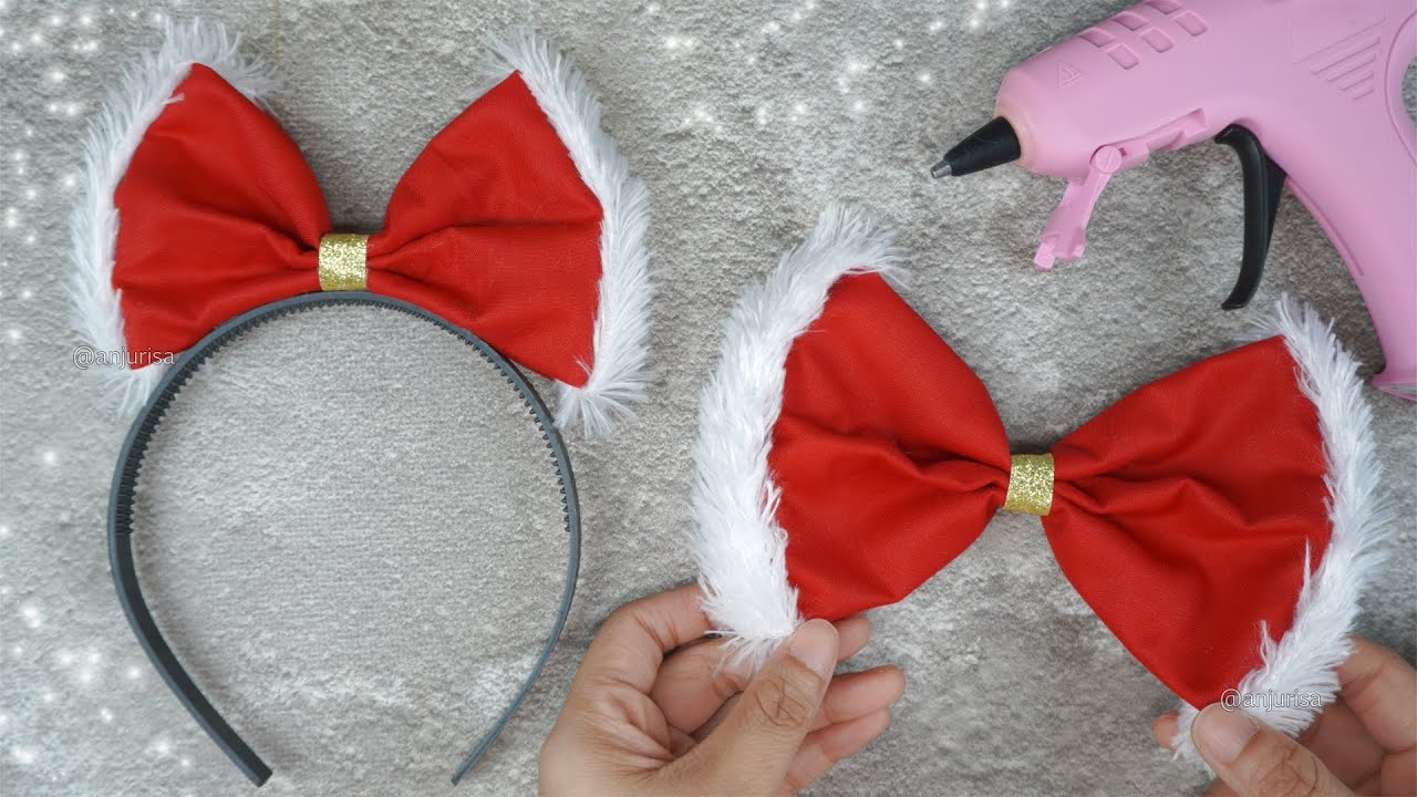 NO SEW Headband for CHRISTMAS 🎅🏻 Make Christmas Bows WITHOUT SEWING - Great for Beginners!