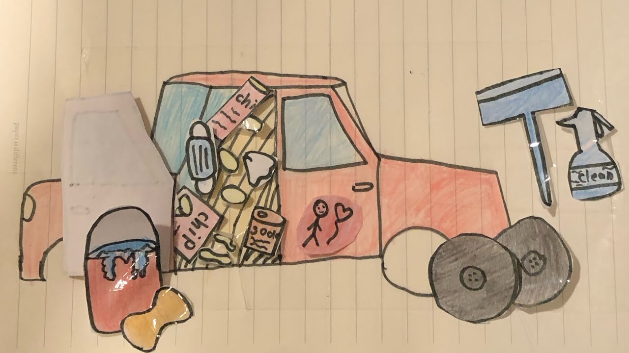 Making paper car cleaning 🧼 🧽 