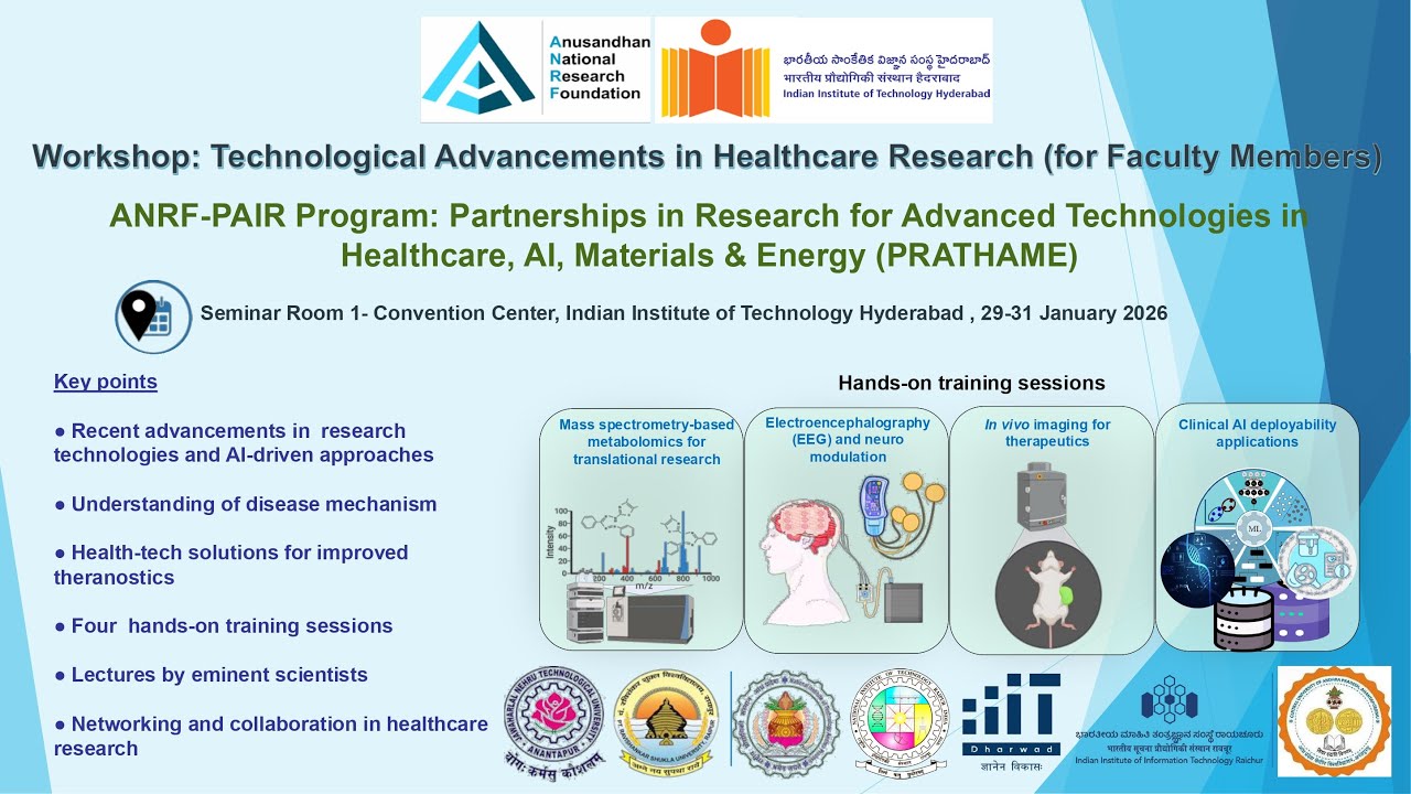 Workshop on Technological Advancements in Healthcare Research | Day 2  | IIT Hyderabad