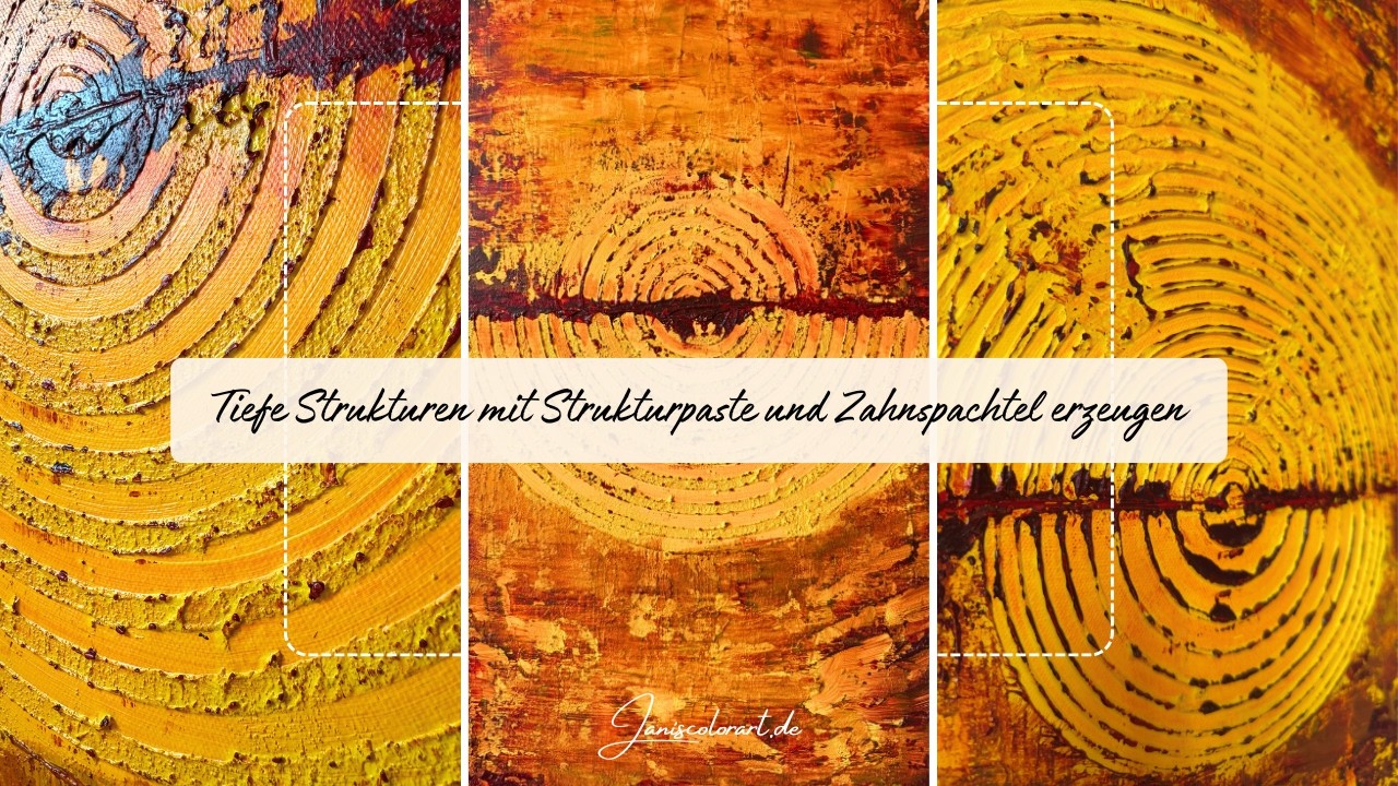 Abstrakte Kunst mit Spachteltechnik &ndash; Leuchtendes Triptychon | Acryl Tutorial